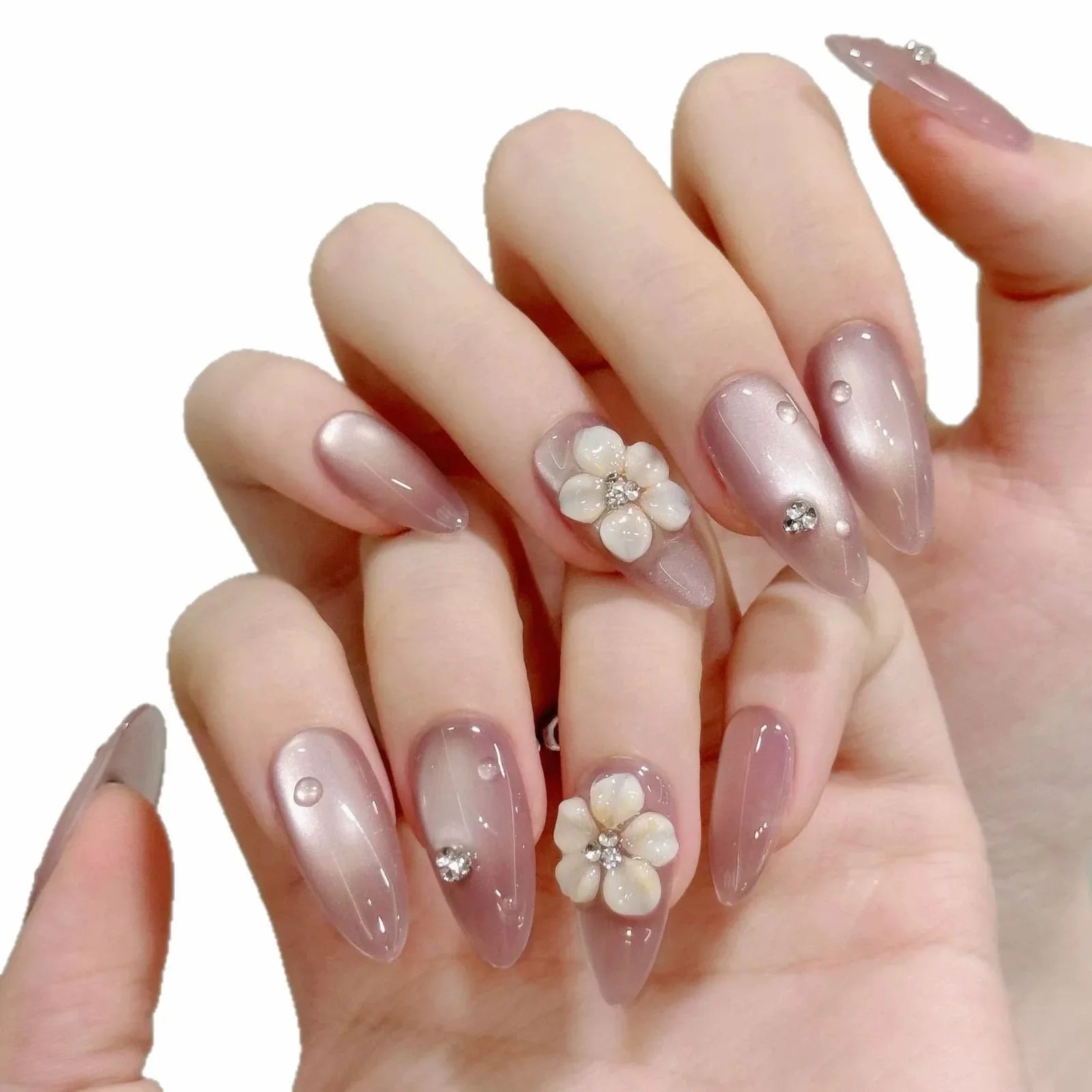 Elegant Ice Flower Cat Eye Nail Kit
